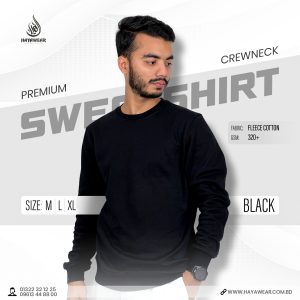 Premium Crewneck Black Sweatshirt