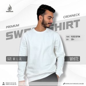 Premium Crewneck White Sweatshirt