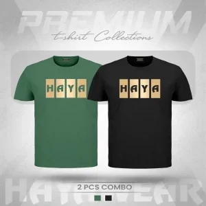 TS001 Green & Black 2pcs Combo TShirt