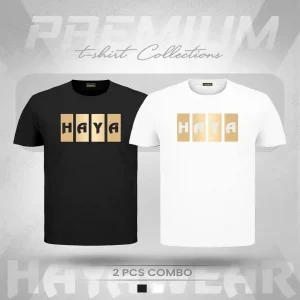 TS001 White & Black 2pcs Combo TShirt